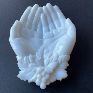 Westmoreland dish Milk Glass Hands